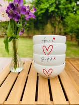 Jogo 4 Bowl Tigelas Porcelana Cumbuca Sopa Açaí Decorada - Neo Porcelanas