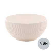 Jogo 4 Bowls de Porcelana New Bone Toledo Branco 15cm Lyor