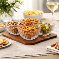 Jogo 4 Bowls Petisqueira Cristal Hauskraft Premium Com Bandeja Madeira 280ml Montecarlo Jogo 4 Bowls Petisqueira Cristal Hauskraft Premium Com Bandeja Madeira 280ml Montecarlo