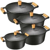 Jogo 4 Caçarolas De Ferro Fundido 2,2 A 6 L - Panela Mineira