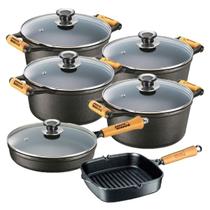 Jogo 4 Caçarolas E 2 Frigideiras Ferro Panela Mineira