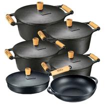 Jogo 4 Caçarolas Ferro, 1 Frigideira E 1 Parmegiana Jogo 4 Caçarolas Ferro, 1 Frigideira E 1 Parmegiana