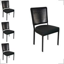 Jogo 4 Cadeiras De Aluminio Corda Nautica.