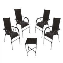 Jogo 4 Cadeiras e Mesa Vênus - Área, Piscina, Jardim - Trama