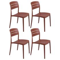 Jogo 4 Cadeiras em Plástico Resistente Terracota Tramontina Amélia Cozinha Área Gourmet Elegante Jogo 4 Cadeiras em Plástico Resistente Terracota Tramontina Amélia Cozinha Área Gourmet Elegante