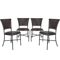 Jogo 4 Cadeiras Gramado em Fibra Sintética Cadeiras para Área Externa e Interna Cozinha - Panero Móveis