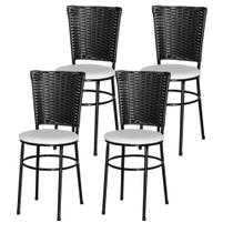 Jogo 4 Cadeiras Para Cozinha Preta Hawai Preta - Lamar Design