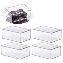 Jogo 4 caixas organizadoras média com tampa porta-joias cápsula de café sachês maquiagem utensílios - Paramount