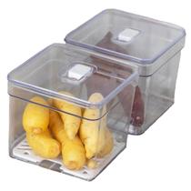 Jogo 4 Caixas Organizadoras Transparente Com Tampa e Tela Medio