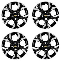 Jogo 4 Calota 14 Preto Brilhante e Prata Onix Prisma 2021 A