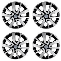 Jogo 4 Calota 14 Preto Prata Peugeot 206 207 208 Hoggar A Jogo 4 Calota 14 Preto Prata Peugeot 206 207 208 Hoggar A