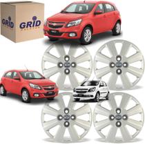 Jogo 4 Calota Agile 2010 ate 2013 Aro 14 Polegadas Parafuso Emblema GM