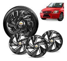 Jogo 4 Calota Aro 13 Gm Celta Agile Astra Chevette Carlota Preto