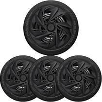 Jogo 4 Calota Aro 13 Nitro Black Fosca Fiat Uno Palio Siena