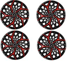 Jogo 4 Calota Aro 14 Moove Red Universal Para Hb20 Sedan +