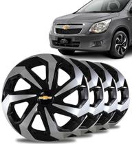 Jogo 4 Calota Black Silver Aro 15 Gm Cobalt Agile Meriva