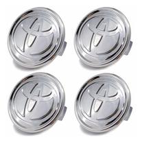 Jogo 4 Calota Calotinha Centro Roda Liga Leve Original Toyota Corolla 2002 2003 2004 Etios Fielder KR R64 Prata Liso