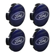 Jogo 4 Calota Calotinha Meio Roda Ford New Fiesta Ecosport Ka Ka+ Sedan New Focus 55mm Azul