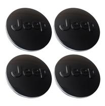 Jogo 4 Calota calotinha Roda Liga Leve Jeep Renegade Compass Preto Brilhante 64mm