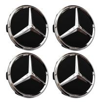 Jogo 4 Calota calotinha Roda Mercedes AMG CLA CLK CLS Classe A B C G E GLA SLC Preto Brilhante Jogo 4 Calota calotinha Roda Mercedes AMG CLA CLK CLS Classe A B C G E GLA SLC Preto Brilhante