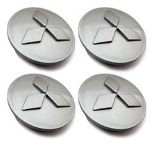 Jogo 4 Calota calotinha Roda Mitsubishi Outlander Lancer ASX Pajero Dakar Pajero Full 60mm Prata Alto Relevo Jogo 4 Calota calotinha Roda Mitsubishi Outlander Lancer ASX Pajero Dakar Pajero Full 60mm Prata Alto Relevo