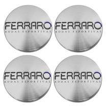 Jogo 4 Calota Centro Miolo Meio Roda Ferraro Escovado