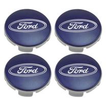 Jogo 4 Calota Centro Roda Ford Fiesta / Focus Novo Azul Marinho