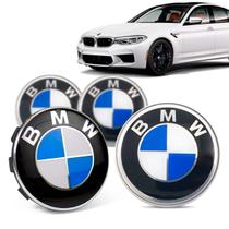 Jogo 4 Calota Centro Roda Original BMW M5 2019+ Emblema Azul