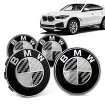 Jogo 4 Calota Centro Roda Original BMW X6 2020+ Emblema Preto