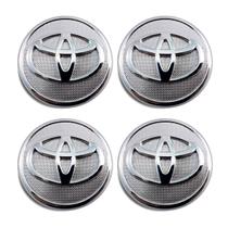 Jogo 4 Calota Centro Roda Toyota Fielder Relevo Cromo