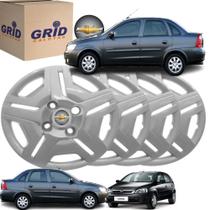 Jogo 4 Calota Corsa Classic Aro 13 Polegadas Cubo Baixo Emblema GM