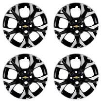 Jogo 4 Calota Esportiva 15 Preto e Prata Onix Prisma 2021 R