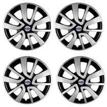 Jogo 4 Calota Esportiva Aro 15 New Fiesta Focus Preto Prata Jogo 4 Calota Esportiva Aro 15 New Fiesta Focus Preto Prata