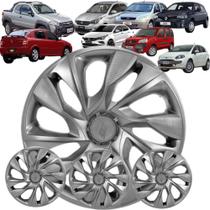 Jogo 4 Calota Esportiva Modelo DS4 Aro 13 Polegadas Grafite Universal Elitte