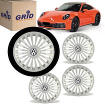 Jogo 4 Calota Esportiva Modelo Europa Aro 14 Polegadas Grid Encaixe Pressão com Emblema VW Jogo 4 Calota Esportiva Modelo Europa Aro 14 Polegadas Grid Encaixe Pressão com Emblema VW