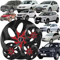 Jogo 4 Calota Esportiva Modelo Evolution Aro 14 Polegadas Preto com Vermelho Universal Elitte Jogo 4 Calota Esportiva Modelo Evolution Aro 14 Polegadas Preto com Vermelho Universal Elitte