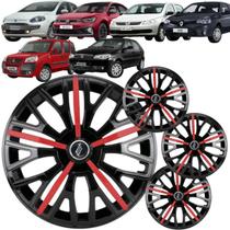 Jogo 4 Calota Esportiva Modelo Triton Sport Aro 14 Polegadas Preto com Vermelho Universal Elitte Jogo 4 Calota Esportiva Modelo Triton Sport Aro 14 Polegadas Preto com Vermelho Universal Elitte