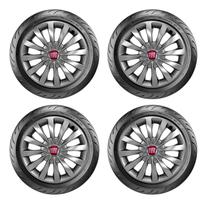 Jogo 4 Calota Esportiva Prata Aro 13 Fiat Palio 96 97 98 99