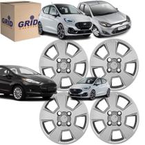 Jogo 4 Calota Fiesta 2008 ate 2012 Aro 14 Polegadas Parafuso Cubo Baixo Grid