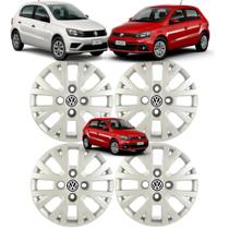 Jogo 4 Calota Gol 2013 Aro 13 Polegadas Parafuso Cubo Alto Grid com Emblema