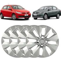 Jogo 4 Calota Gol Voyage 2000 até 2014 Aro 14 Polegadas Parafuso Cubo Baixo Emblema VW