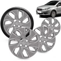 Jogo 4 Calota Grand Siena 2014 2015 Aro 15 Polegadas Cubo Padrão Parafuso Grid