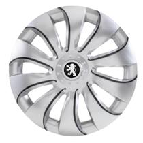 Jogo 4 Calota Model Silver Black Aro 14 206 207 208 306 Jogo 4 Calota Model Silver Black Aro 14 206 207 208 306