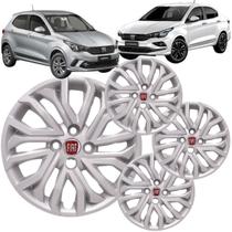 Jogo 4 Calota Modelo Argo e Cronos 2022 Aro 15 Polegadas Cubo Padrão Com Emblema