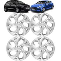 Jogo 4 Calota Modelo HB20 2020 Aro 15 Polegadas Cubo Padrão Grid com Emblemas