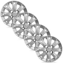 Jogo 4 Calota Modelo Original Fiat Palio Fire Prata Aro 13 Grid