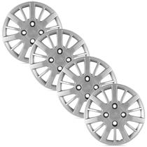 Jogo 4 Calota Modelo Original Fiat Palio Siena Prata Aro 14 Grid