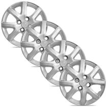 Jogo 4 Calota Modelo Original Fiat Siena Prata Aro 13 Grid