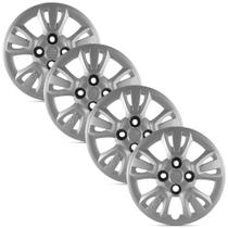 Jogo 4 Calota Modelo Original Fiat Uno Way Prata Aro 14 Grid