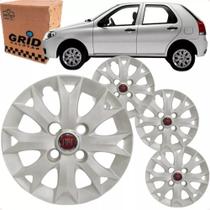 Jogo 4 Calota Modelo Palio Fire 2014 Aro 13 Polegadas Cubo Baixo com Emblema
